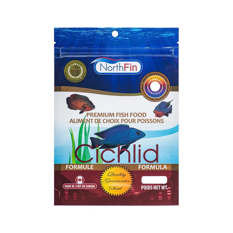 Northfin Cichlid Formula Fish Food â€“ Slow Sinking Pellets for Cichlids (3mm, 250g) | Premium High-Protein, All-Natural Cichlid Diet to Enhance Color & Growth â€“ No Fillers, No Hormones, Made in Canada - Image 2